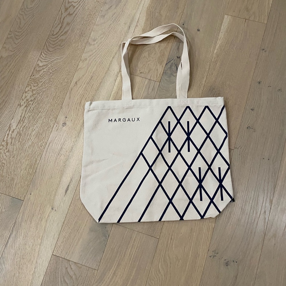 Margaux Beige and Navy Tote Bag